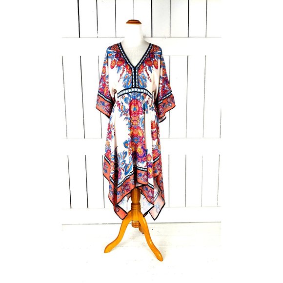 Flying Tomato Dresses & Skirts - Y2K floral handkerchief hem midi wide sleeve kimono dress